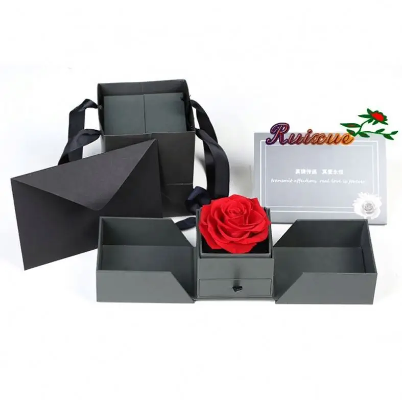 Y Flor Eterna Caja De Joyería De Rosa Y De San Valentín De Regalo De  Promoción Rosas En Caja Cúbica De - Buy 2019 Día De San Valentín Regalos De  Novia Rosas