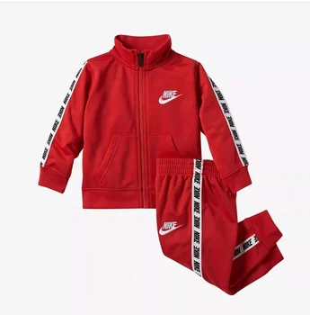 red jogging matching fitness wear sweat suit cotton polyester custom logo sweat suit