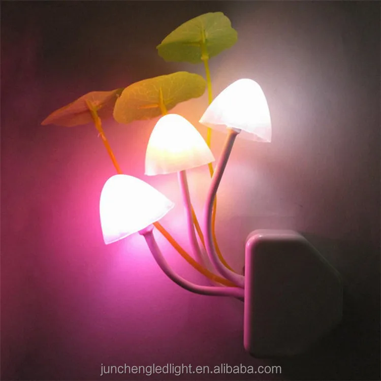 Romantic Style Multicolor Mushroom Led Night Light Home Bedroom Wall Decoration Wedding Festival New Year Lighting