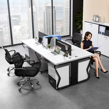 Modern Office Furniture Custom Cheap China Wholesale Steel Wood Panel Office Table Stable Feature