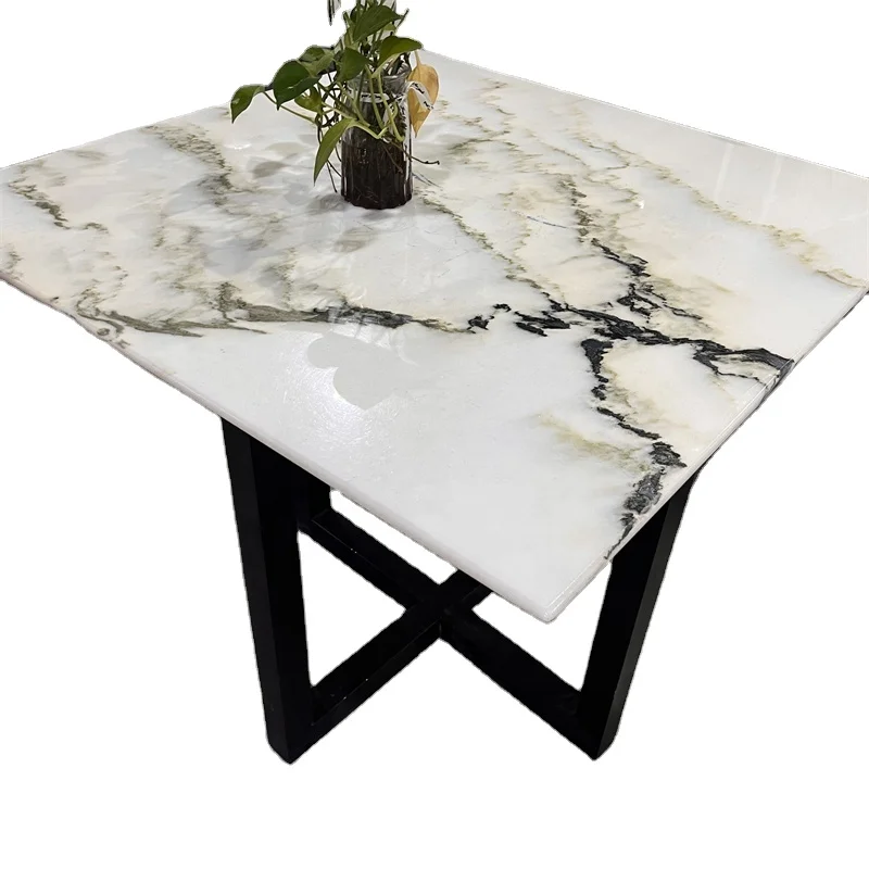 Customized Luxury Landscape Painting Marble Coffee Table For Home And Hotel Furniture Design White Marble Dinning Table