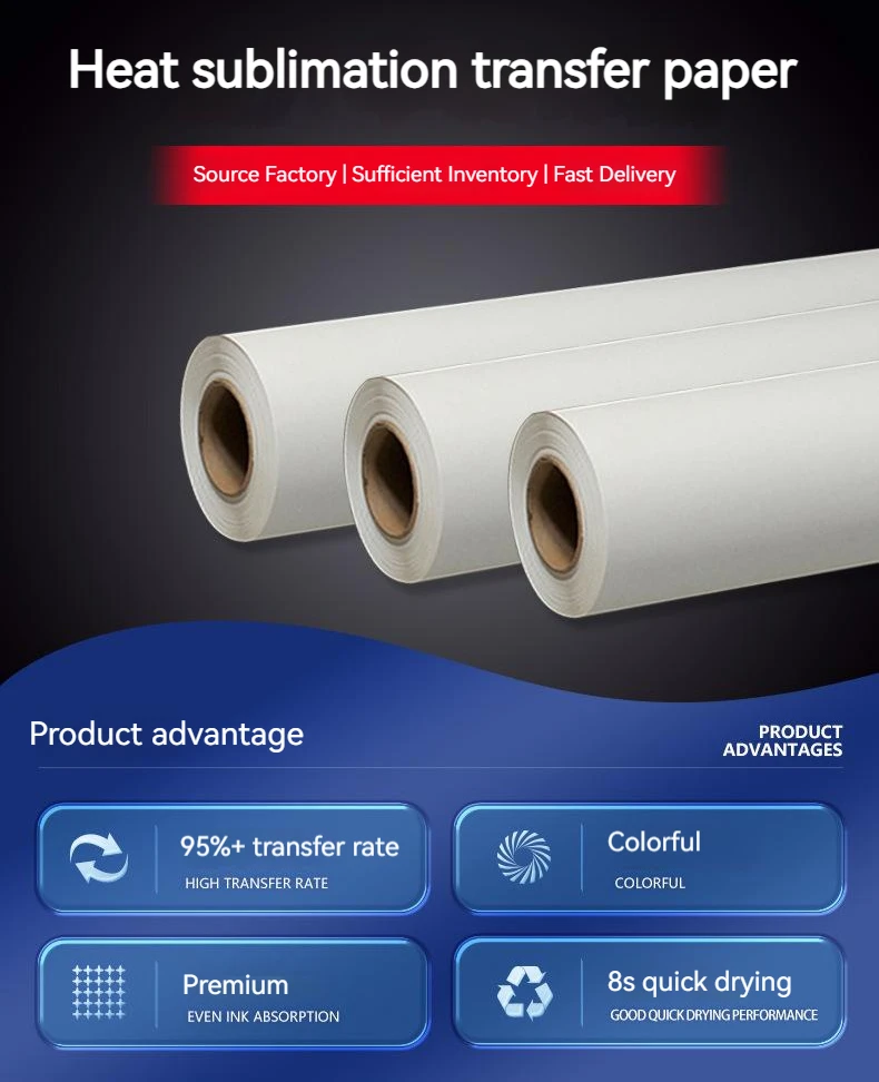 Custom Sublimation Papers 29 30 35 60 100 Gsm Heat Digital Printing