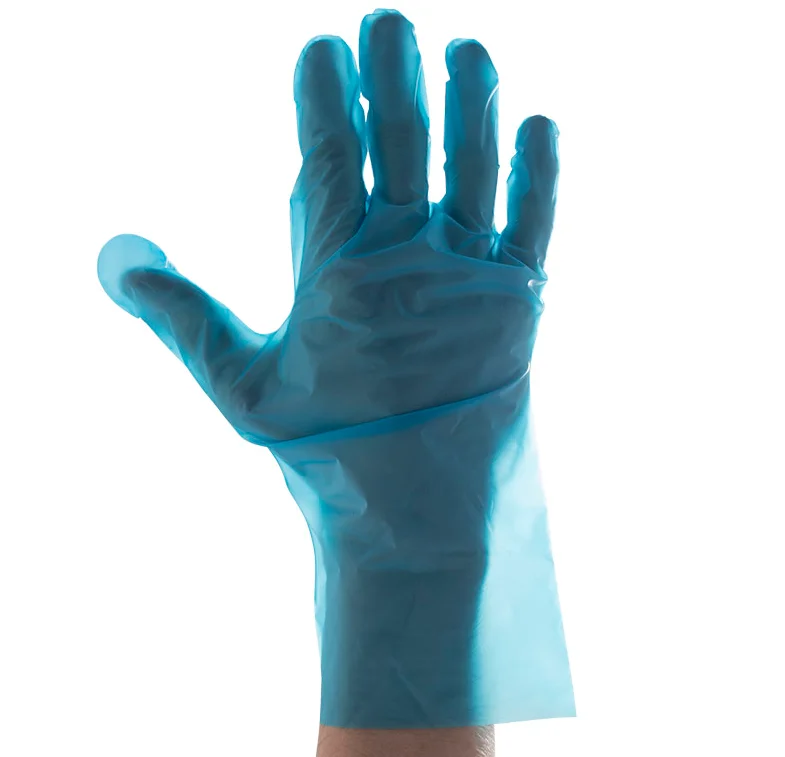 natural blue disposable tpe gloves alternative to vinyl glove