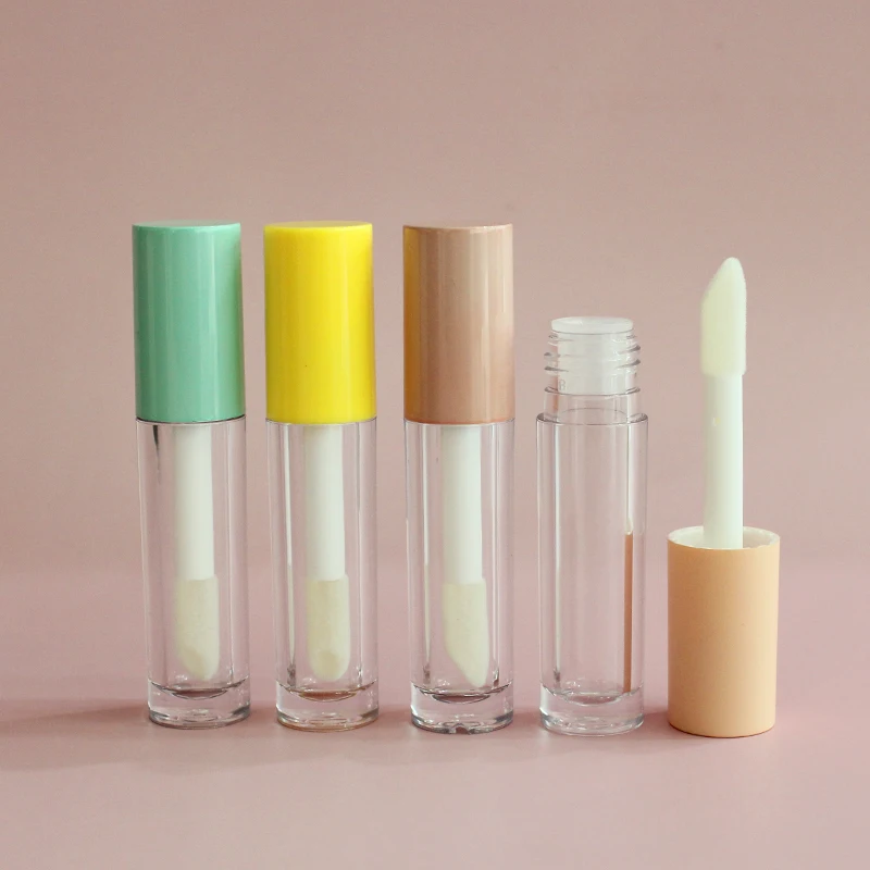 Wholesale custom empty white lipgloss packaging luxury liquid lipstick packaging lip gloss containers tube with big brush