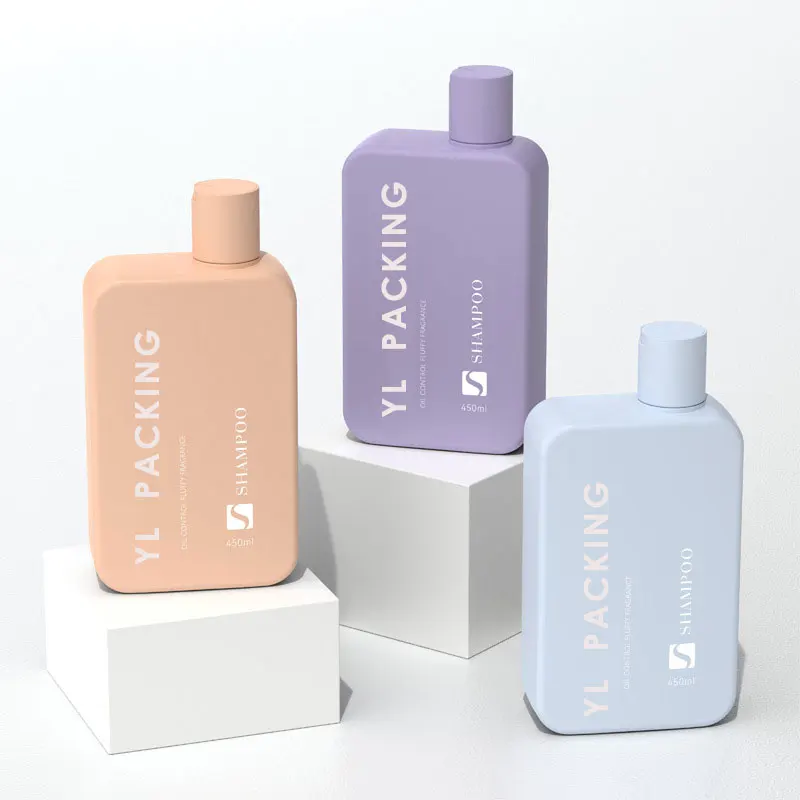 New Hepe Material 450ml Purple Blue Milk Tea Shampoo Bottle Orange Bottle Shampoo Tanning Oil