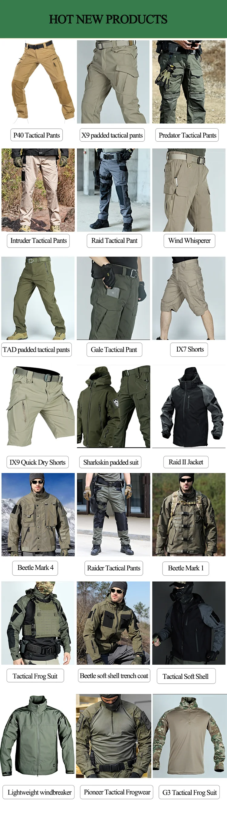 Custom IX9 waterproof quick dry Camo waterproof pants tactical pants gear men cargo pants