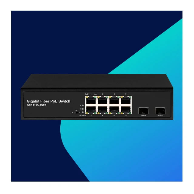 2 SFP+8 Port 150W 802.3af/at 30W/Port Gigabit Ethernet Switch PoE for IP Camera/WiFi AP