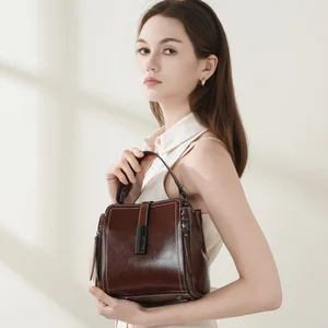 2026 New Bolsos De Mujer Genuine Leather Underarm Shoulder Bag Designer Handbags for Women Luxury Polyester Lined Bag