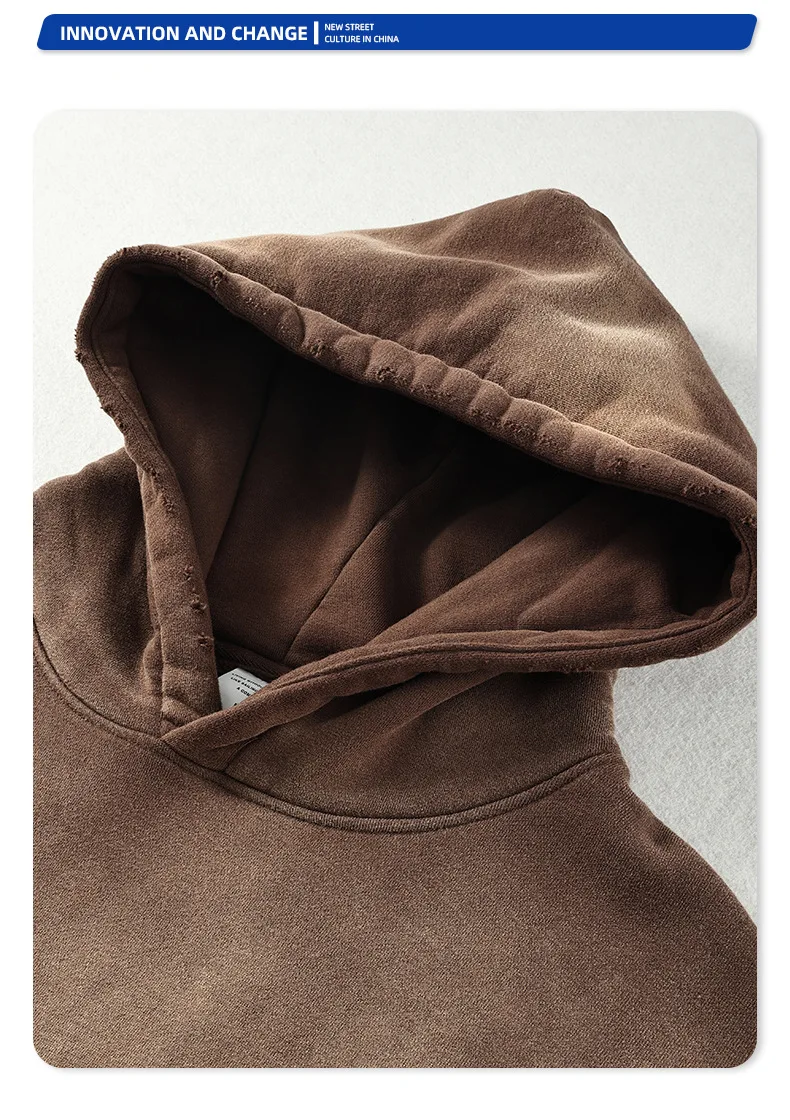 2022 Winter  Spray Monkey Washed with RAGgedy Polar Fleece 380g CHIC Casual Hoodie Suit
