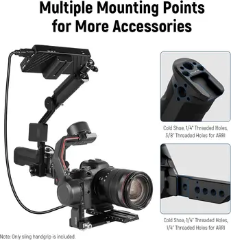 NEEWER Adjustable Sling Handle Grip Compatible with DJI Ronin RS4 RS3 Mini RS 3 Pro RS 2 RSC 2 Gimbal Stabilizer for Low Angle detail image