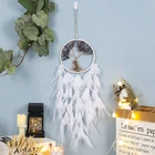 High Quality Wholesale New Style Feather Handmade Home Decoration White Crystals For Dream Catcher
