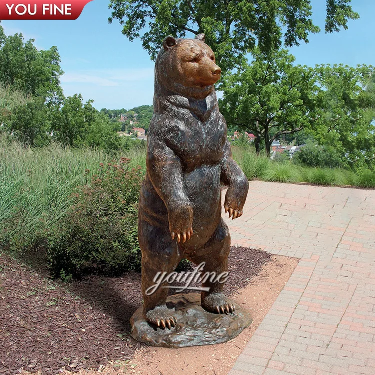 Life Size Bronze Bear Statue Outdoor Antique Animal Garden Decor-YouFine