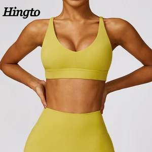 Wholesale Comfortable Beauty Back Sports Tops Strappy Training Bra for Summer Lightweight Yoga Bra Soft Running Sports Bra