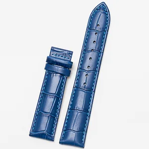 Custom Calfskin Watch Strap Accessories Genuine Leather Watch Bands 15/16/17/18/19/21/22/23mm Leather Watch Strap 18mm Blue