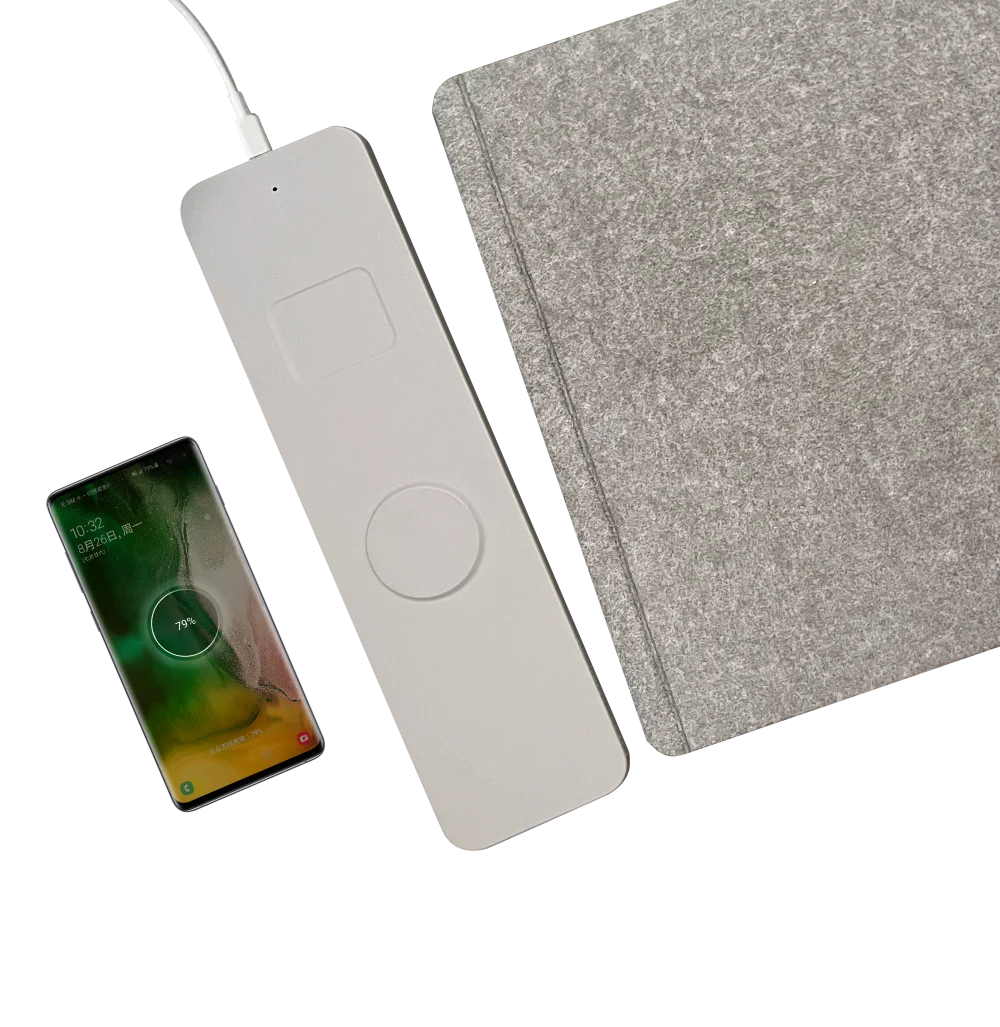 Strong Magnetic 4 in 1  Wireless Charging Desk Mat  Vagan Leather Wireless Desktop 15W Charging Pad  for Phone Earbuds Mousepad