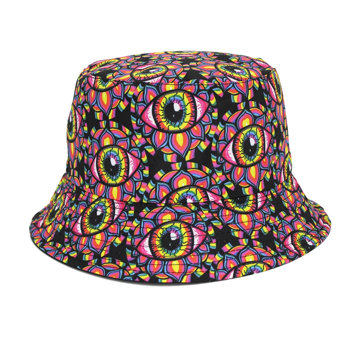 Wholesale Unisex Print Double-Side-Wear evil eye bucket hat