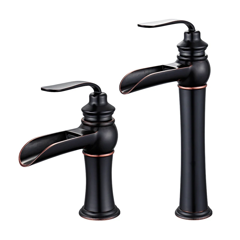 modern brass basin faucet waterfall taps bathroom antique bronze faucet