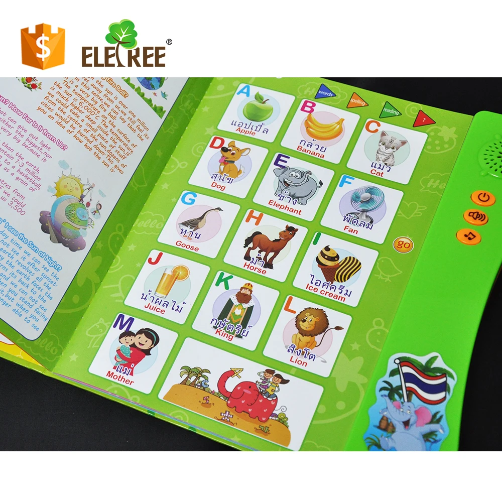 Intelligence Electronic Audio Reading Teaching Smart Thai Talking Pen for Kids Thai Sound Book