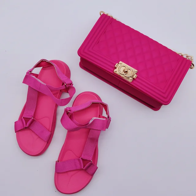 Crossbody Bag girl sandal slipper together wholesale shoe and bag set