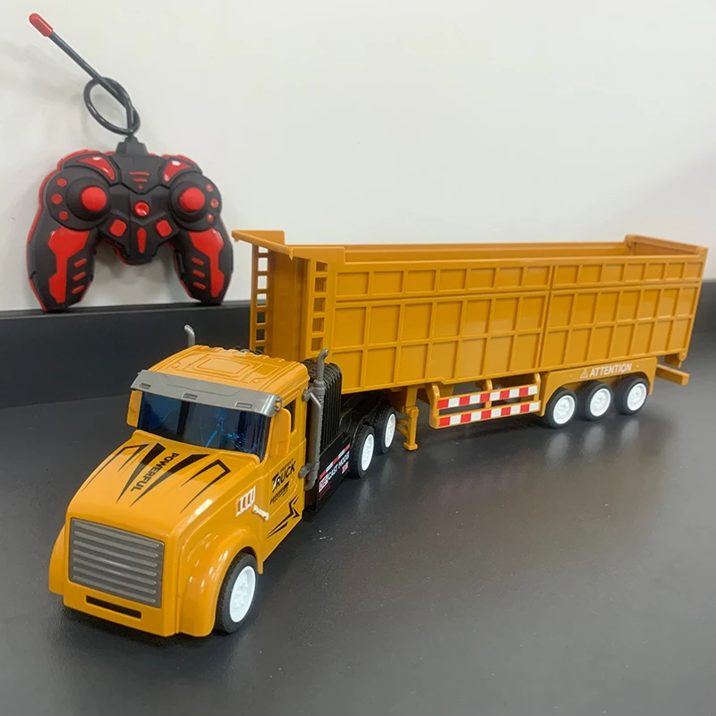 Rc Dump Truck With Trailer 132 Mini Semi Truck Toy Remote Control Car Construction Vehicles