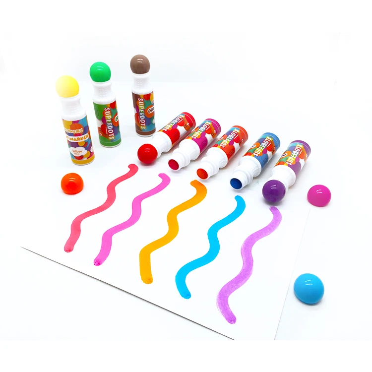OEM 18mm Nibs 60ml Dot Marker Washable Paint Brush Pen Bingo Dabber Art Markers for Kids Drawing Toys