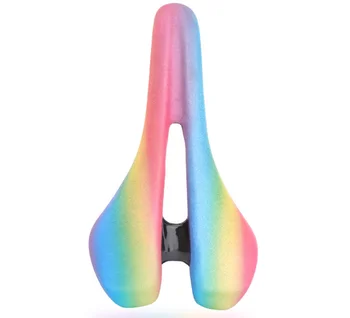 Mountain road bicycle seat cushion hollow comfortable and breathable rainbow seat bag folding car dazzling color saddle