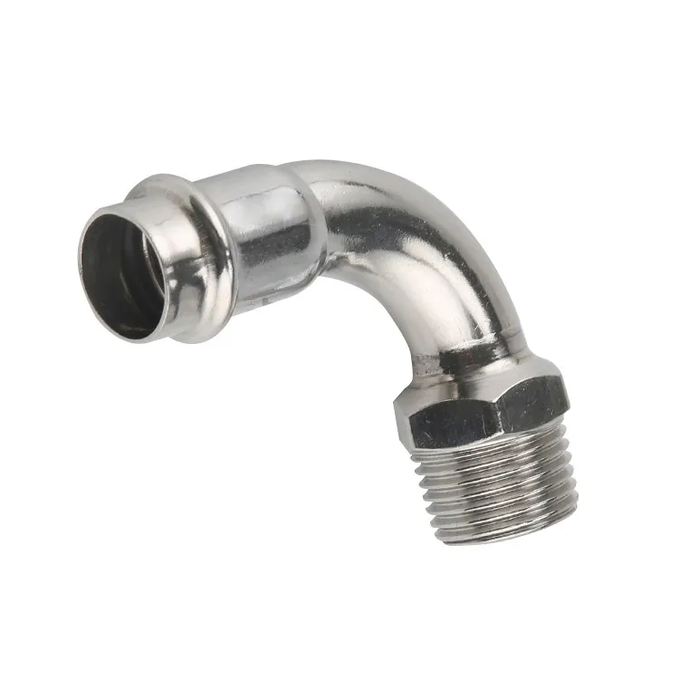 DN40*1/4" 40*1/2" 50*2"  Double Compression Tube Fittings 304 Stainless Steel 90 degr