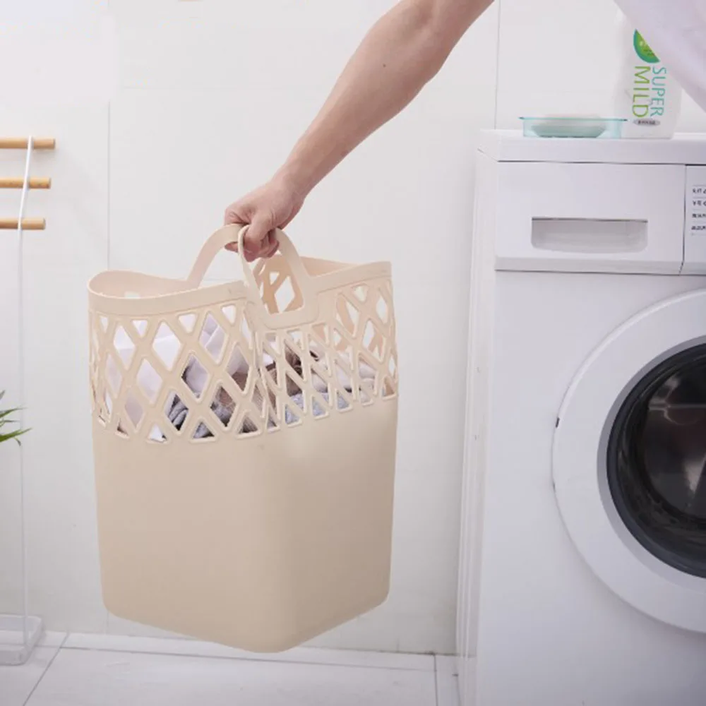 High Quality Plastic Square Cross Border Home Storage Baskets with Handles for Bathroom Organization Multi-Purpose Use