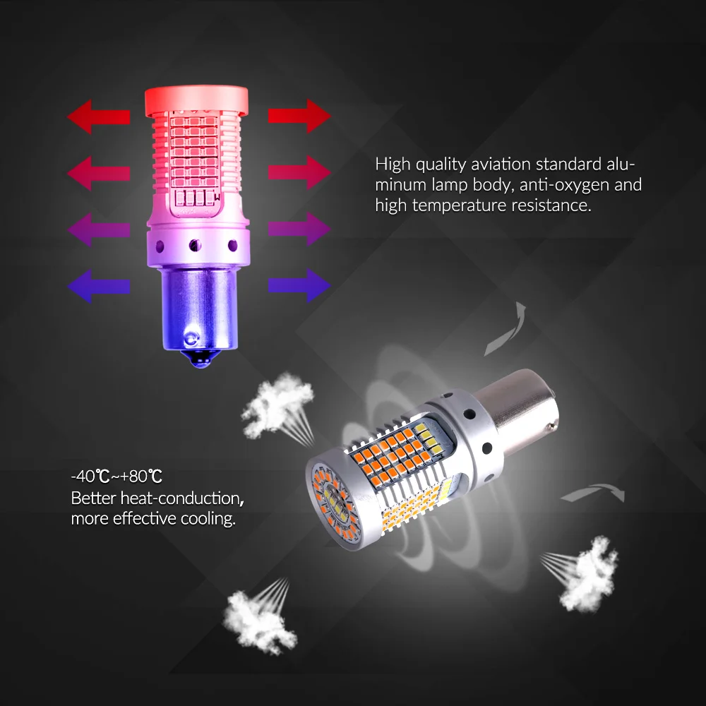 
 1156-144SMD-3014 Ap- 12-24 В p21w bau15s Canbus Автомобильный светодиодный сигнал поворота  