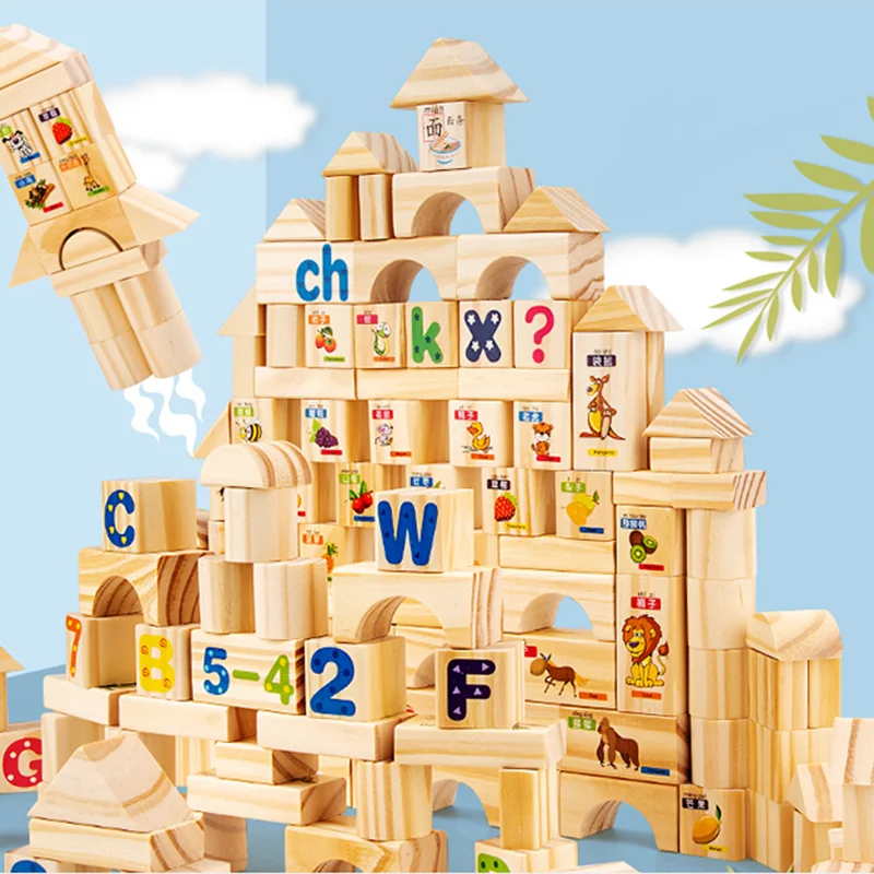 Log Unpainted Building Blocks Infants And Toddlers Puzzle Baby Toys Solid Wood Blocks Solid Wood