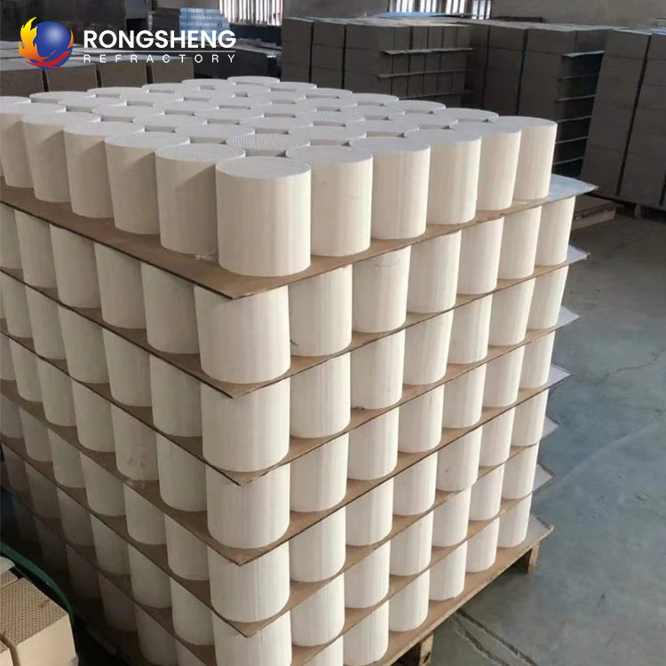 High Quality Cordierite Mullite Ceramic Honeycomb Filter Plates 25,40,50,60 Cell Honeycomb Ceramic Regenerator For Rto Rco