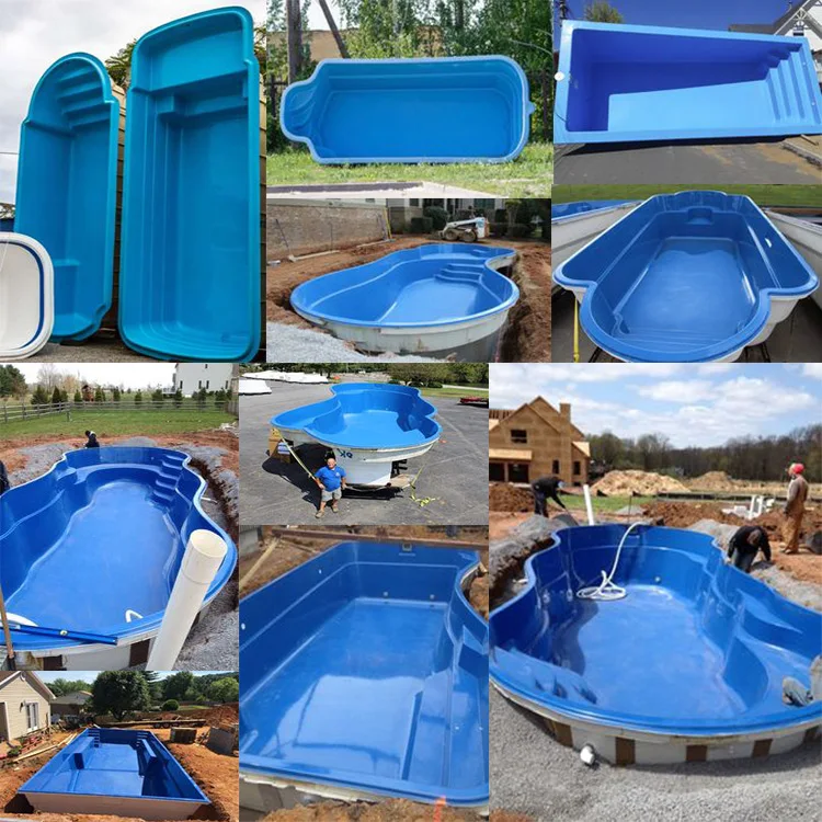 Custom Price Portable Folding Acrylic Fiberglass Frp Inground Pools Swim  Spa Villa Hotel Above Ground Swimming Pool Outdoor