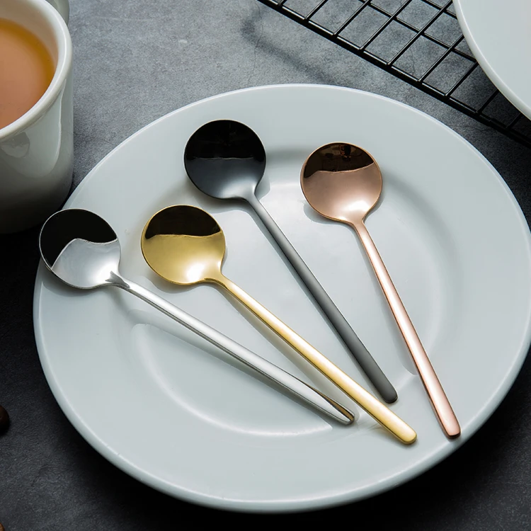 Shiny/ Matte Stainless Steel Espresso Coffee Teaspoons Frosted Handle