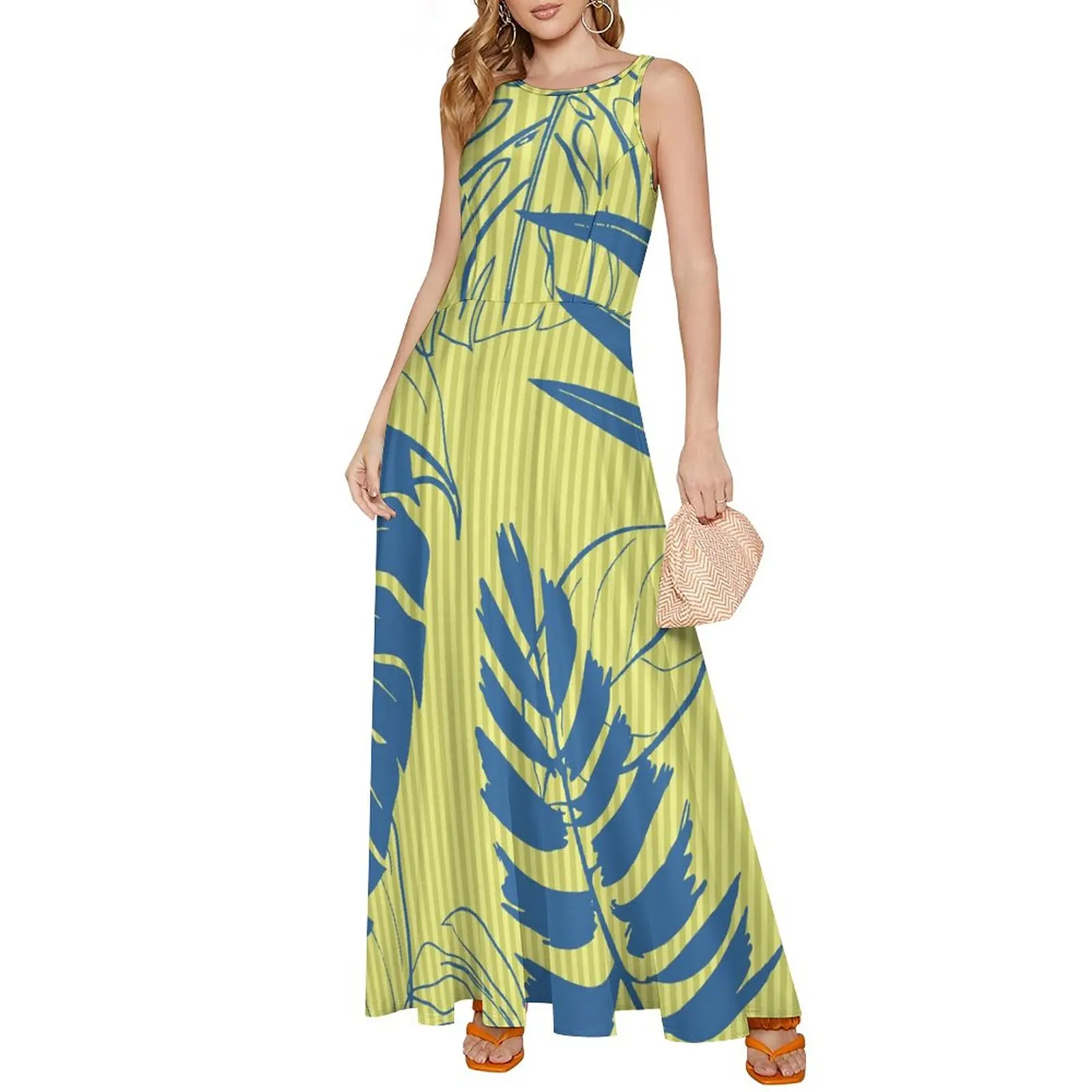 Hot Selling Monstera Leaf True Size Fashion Trendy High End Dresses Casual Summer  Beach Polynesian Island Women Dress| Alibaba.com
