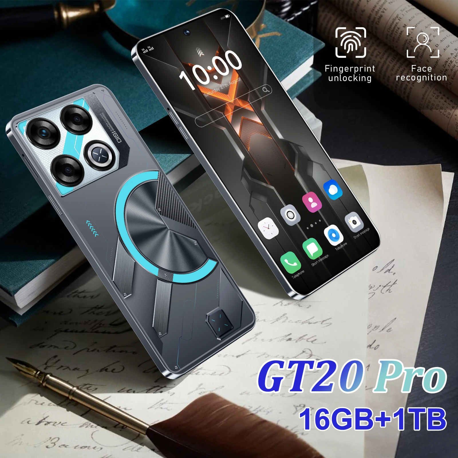 GT20 PRO Inch Smart Phone Face Recognition Unlock Dual SIM 256GB/128GB  Version for USA for Gaming