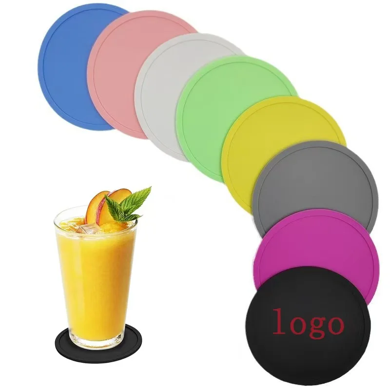Customized Logo Heat-Resistant Silicone Coaster Non-Slip & Heat Insulation Pad 10cm Diameter preview 2