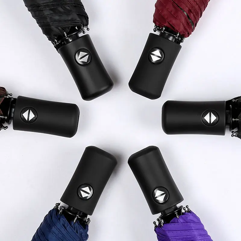 OK Umbrella Custom Printing Full Automatic Promotional UV Waterproof 3 Folded Umbrella for Hotel Bank Company