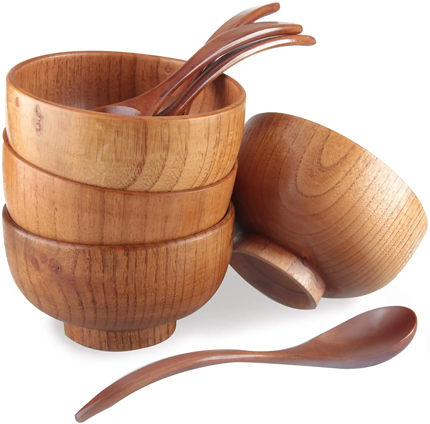 handmade wood bowls,jujube wooden japanese bowls with matching