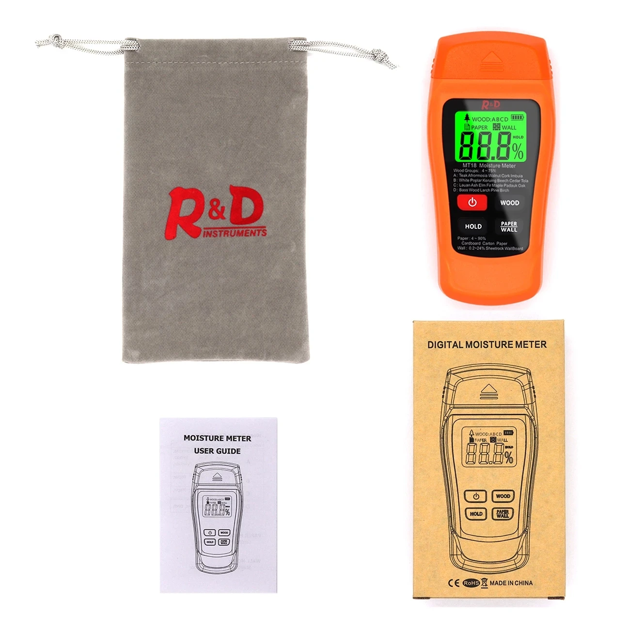 MT18 Digital Moisture Meter Hygrometer Detector Humidity Tester