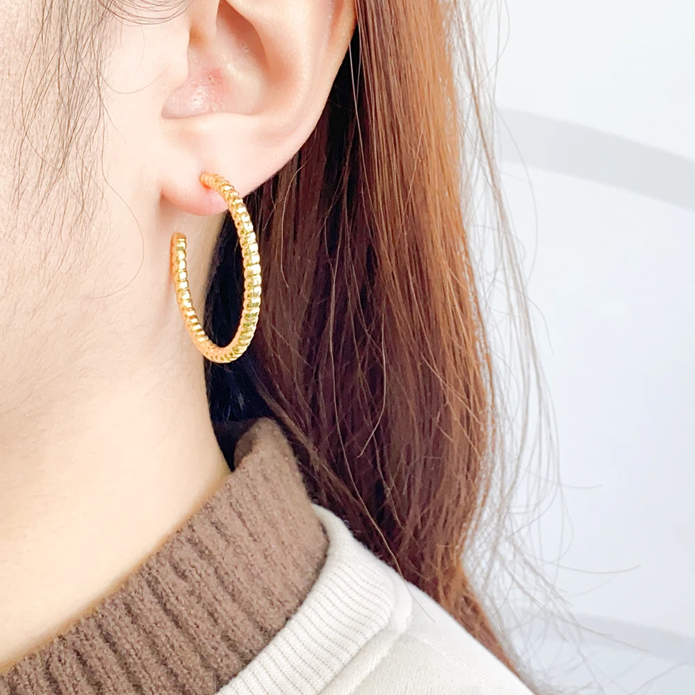 product hot sale customized crystal diamond twist drop hoop earring set vintage gold plated alloy for women wholesale jewelry-4