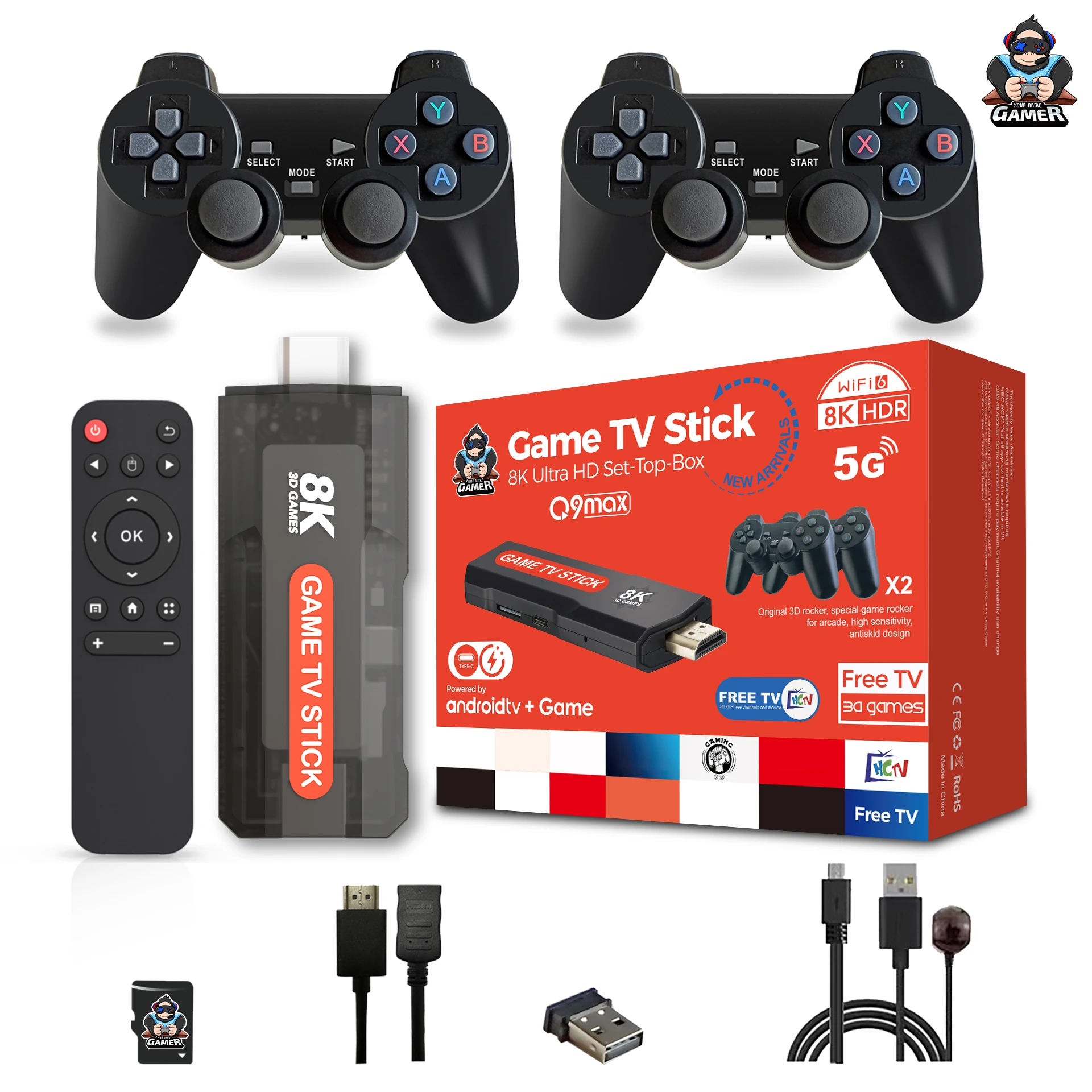 Q9MAX USB-C H313 Retro Gaming Console - 30000+ Games, Wireless