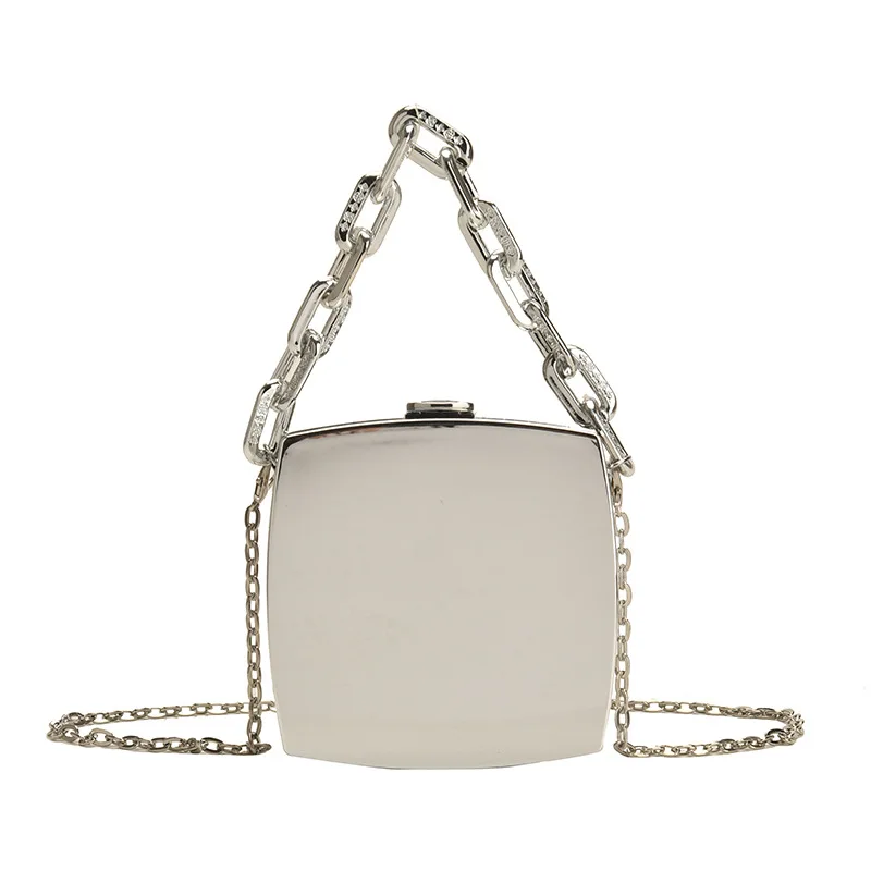 2024 Trend Designer Clutch Bag - Gold Silver PVC Box Design
