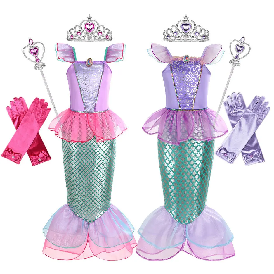 chinese dress ladies Posh Peanut Girl's Disney's The Little Mermaid Magical Mermaid Tulle Dress in Blue, 5 Toddler-6 Toddler, Viscose from Bamboo
