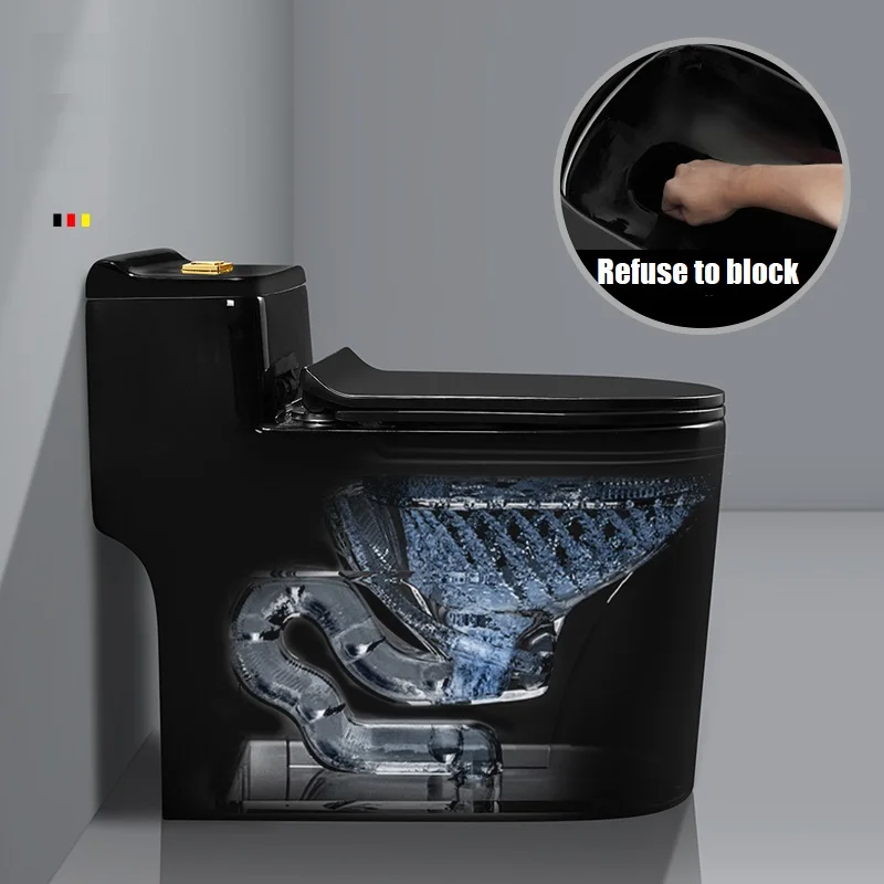 Easy Clean Classic Floor Ceramic Black Toilet Bowl With Design Buy