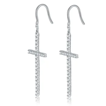 Ruizuan Cross Earrings Women Wholesale Accessories Fashion Jewelry Earrings Dainty Sterling Silver Vintage Earrings For Women