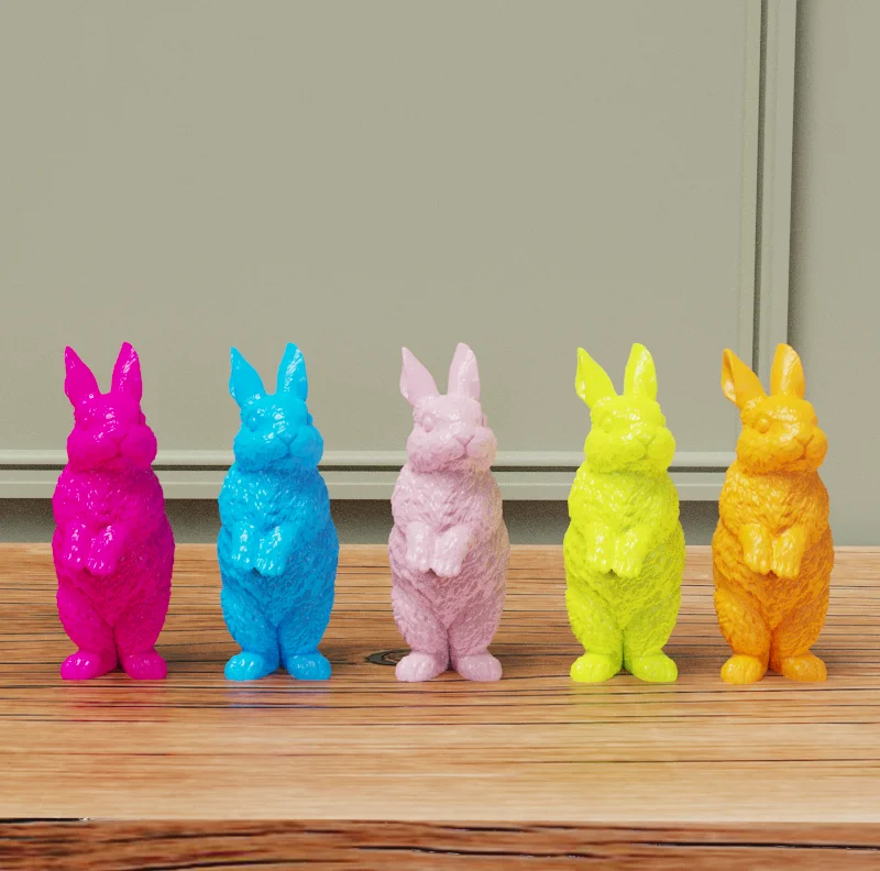 product new arrival colorful easter decorations bunny figurines decor for home office resin bunny statues easter rabbit decoration-4
