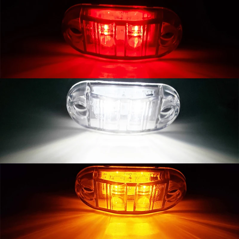 Сигнальная лампа, светодиодный диодный Овальный габаритный фонарь для грузовика, оранжевого, белого, красного цветов, Светодиодный Боковой габаритный фонарь, 12 В, 24 В, аксессуары для грузовиков