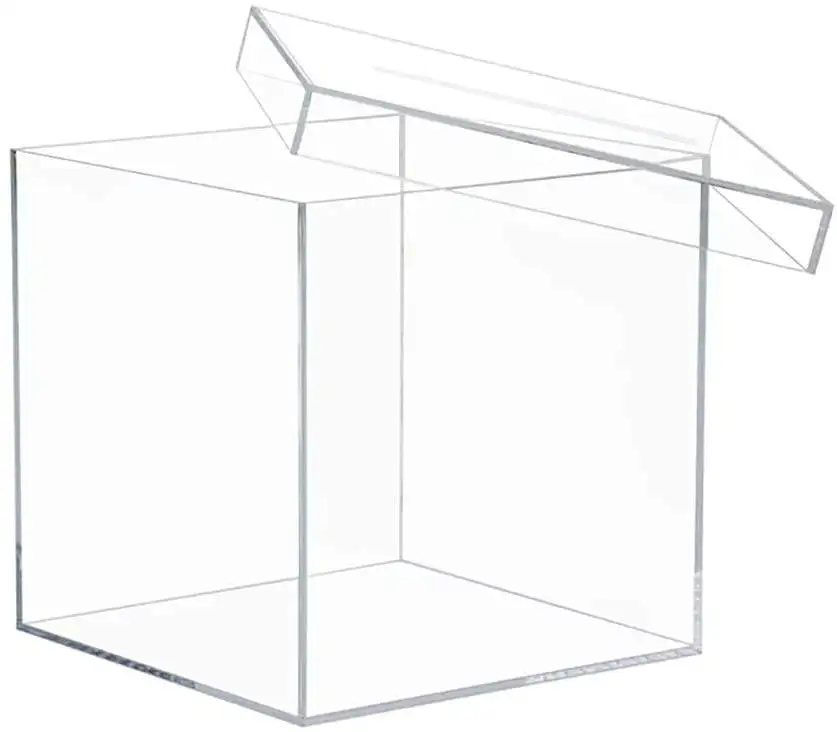 Plexiglass Factory clear Acrylic Box with Lid  Custom  Acrylic Gift Box with Lid