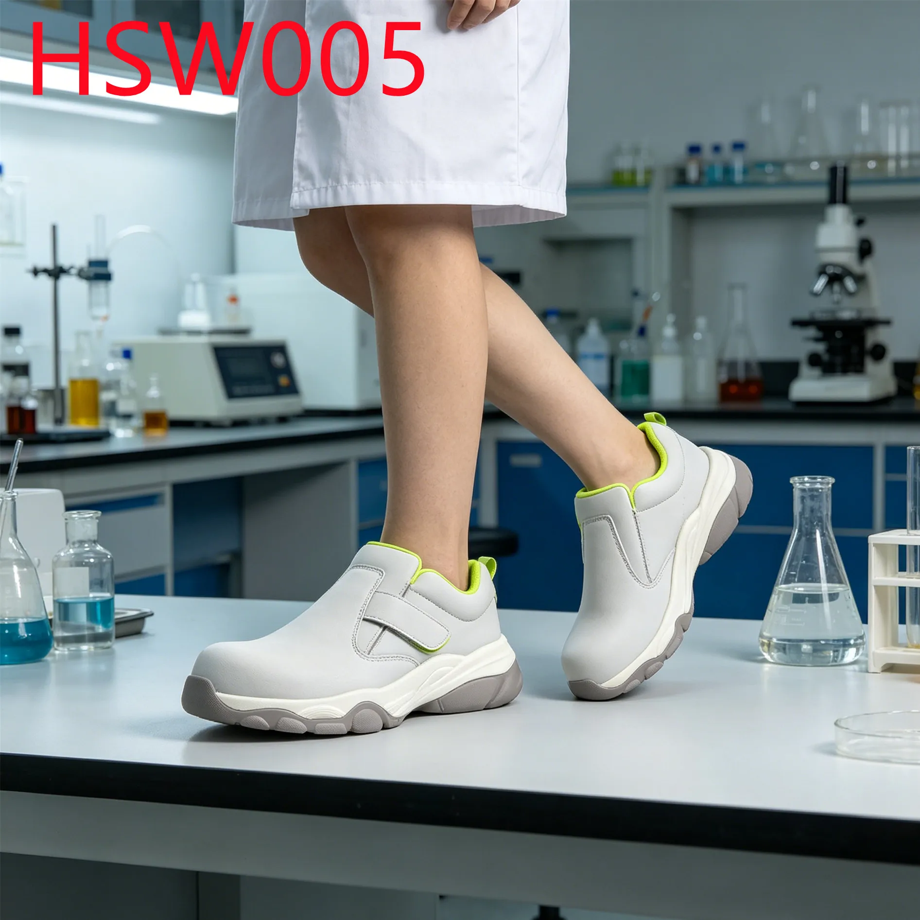 YYR,Hospital Using Anti-germ&static Pull-on Style White Labor Shoes Cosmetic Production Steel Toe Insert Security FootwearHSW005