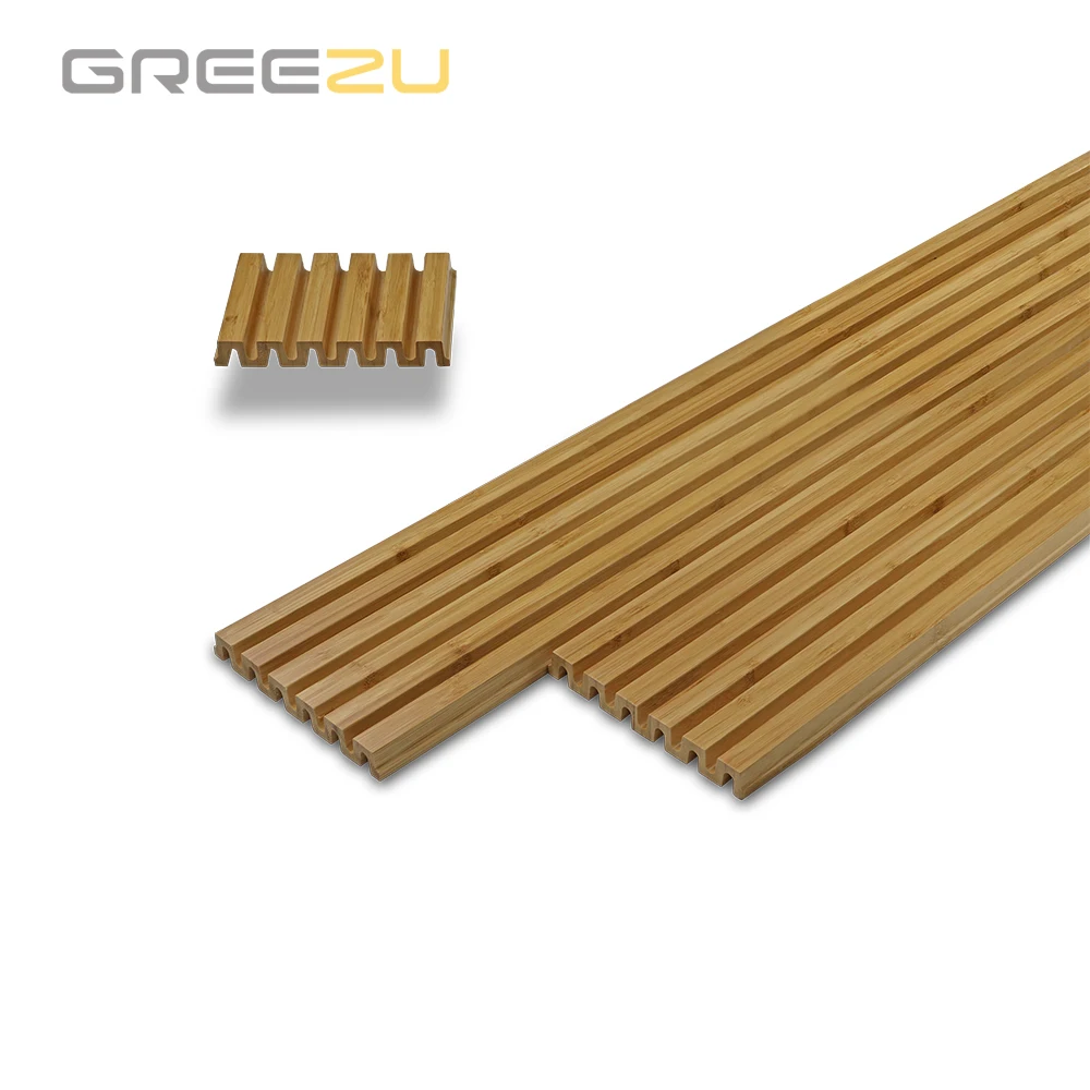 Greezu Outdoor Massivholz-Bambus-Wandverkleidung Geriffelte Wandpaneele aus  Bambus Holz-Wandpaneel Revestimiento Pared
